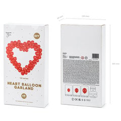 Гирлянда из воздушных шаров "Красное сердце", 68 шт., 160см цена и информация | Другие подарки | kaup24.ee