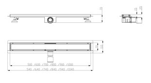 Dušikanal Sleek 50cm цена и информация | Душевые сливы | kaup24.ee