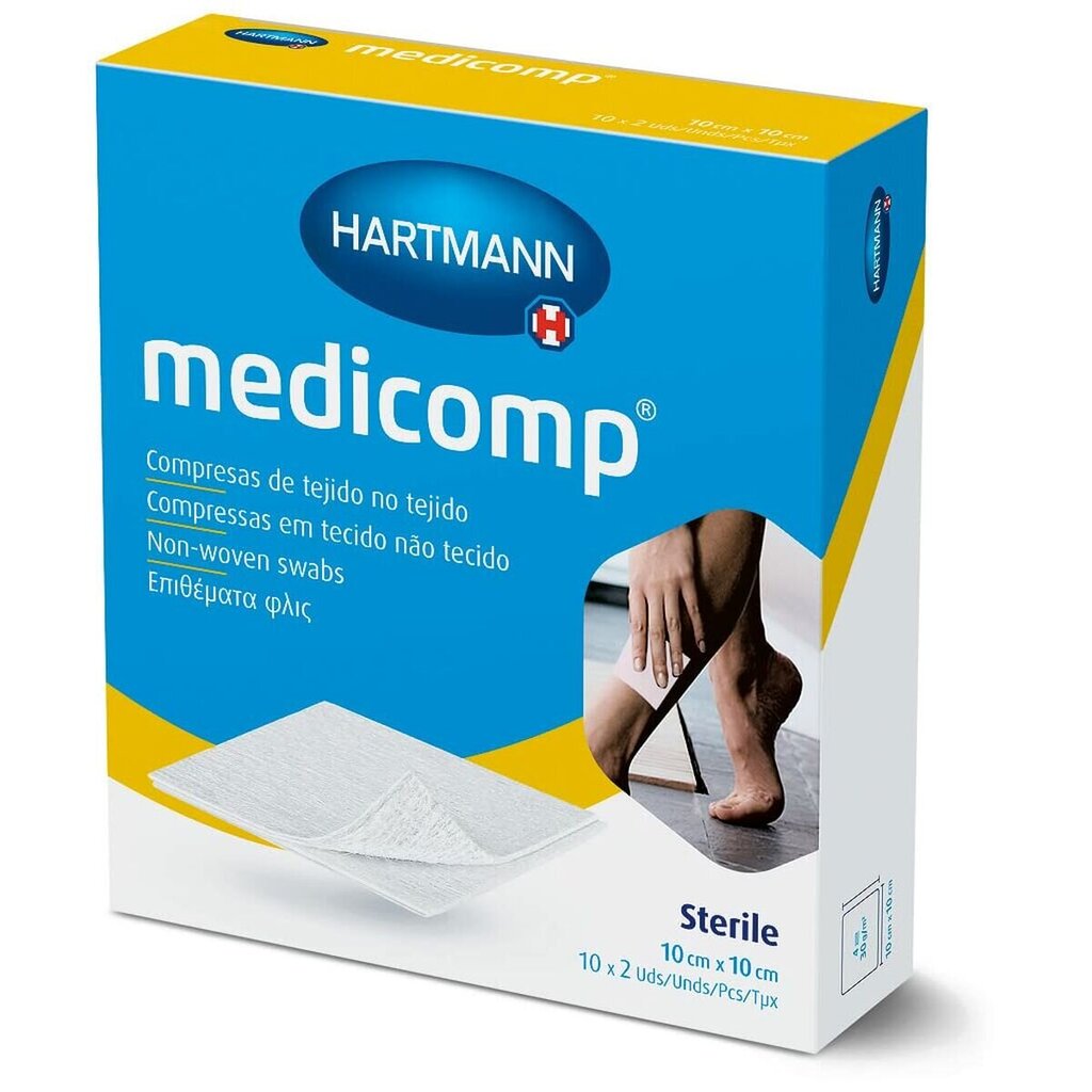 Steriilne marli Hartmann Medicomp, 10 x 10 cm, 20 tk. hind ja info | Esmaabi | kaup24.ee