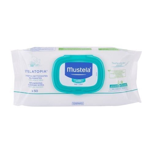 Mustela Bébé Stelatopia Cleaning Wipes (50 pcs) - Cleaning wipes for children with atopic skin hind ja info | Laste ja ema kosmeetika | kaup24.ee