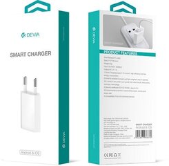 Сетевая зарядка Devia Smart (2.1A), белая цена и информация | Зарядные устройства для телефонов | kaup24.ee