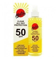 Malibu Clear All Day Protection SPF50 солнцезащитный спрей 250 мл цена и информация | Кремы от загара | kaup24.ee