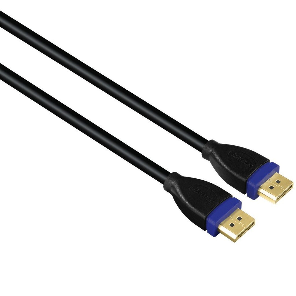 DisplayPort kaabel Hama, kullatud kontaktid, topeltvarjestatud, 3 m, must hind ja info | Kaablid ja juhtmed | kaup24.ee