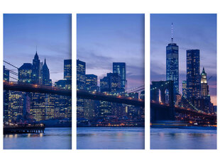 Triptühhon Manhattani panoraam, 150x100 cm, Wolf Kult hind ja info | Seinapildid | kaup24.ee