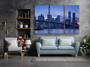 Triptühhon Manhattani panoraam, 150x100 cm, Wolf Kult цена и информация | Картины, живопись | kaup24.ee