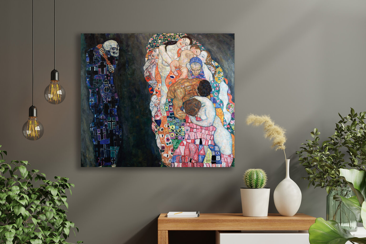 Reproduktsioon „Surm ja elu”, Gustav Klimt, 50x50 cm, Wolf Kult цена и информация | Seinapildid | kaup24.ee