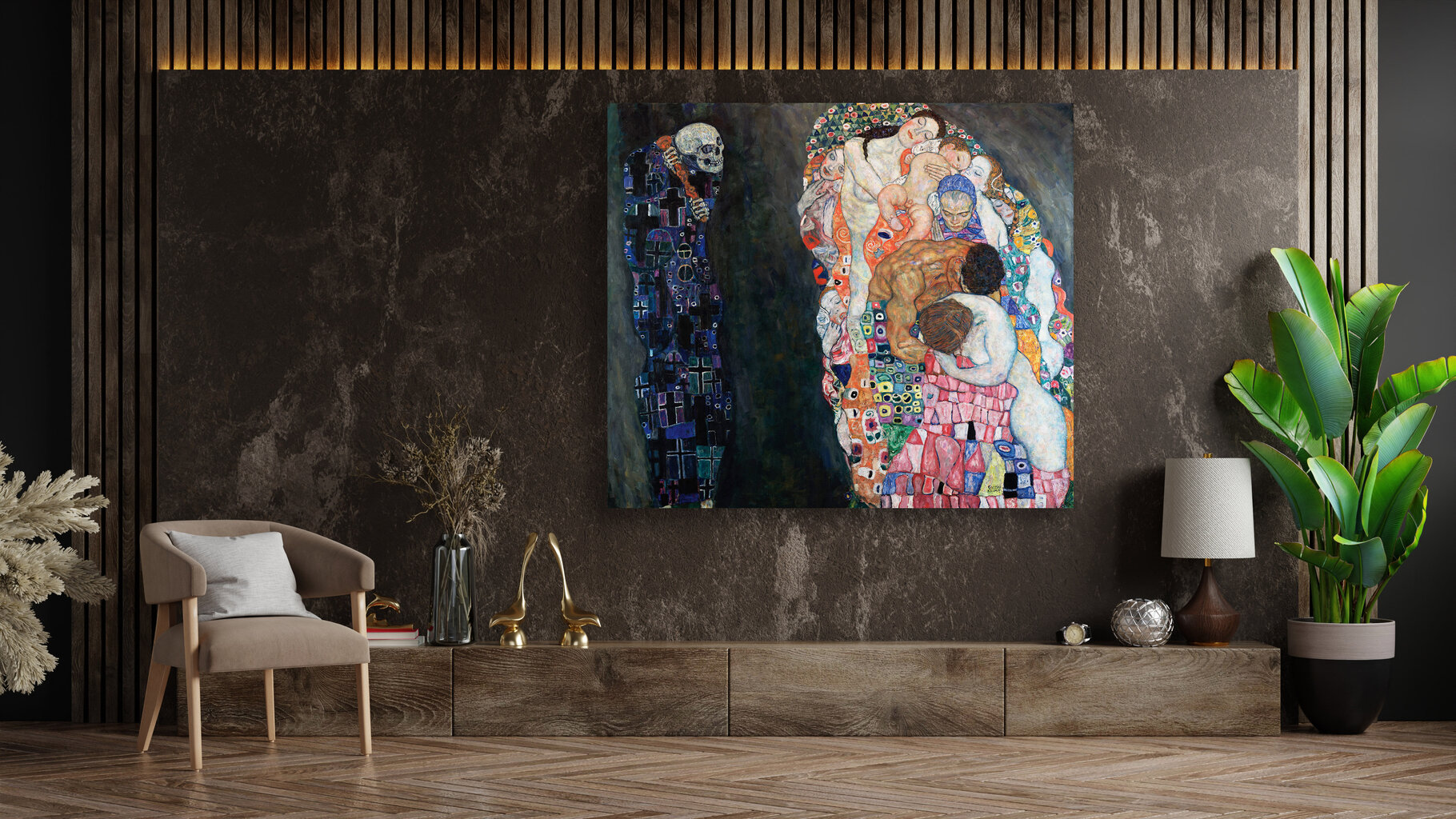 Reproduktsioon „Surm ja elu”, Gustav Klimt, 50x50 cm, Wolf Kult цена и информация | Seinapildid | kaup24.ee