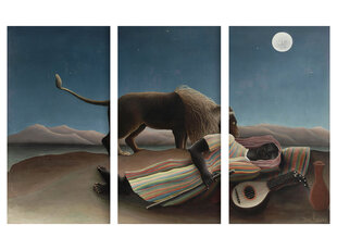 Triptühhon "Magav mustlane", Henri Rousseau, 150x100 cm, Wolf Kult hind ja info | Seinapildid | kaup24.ee