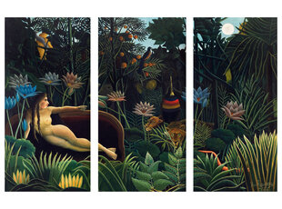 Triptühhon "Unenägu", Henri Rousseau, 150x100 cm, Wolf Kult hind ja info | Seinapildid | kaup24.ee