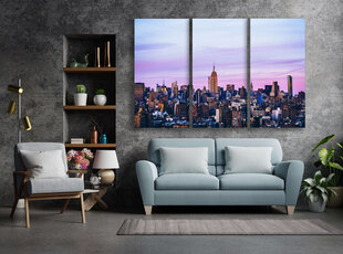 Triptühhon Päikeseloojang New Yorgis, 150x100 cm, Wolf Kult цена и информация | Картины, живопись | kaup24.ee