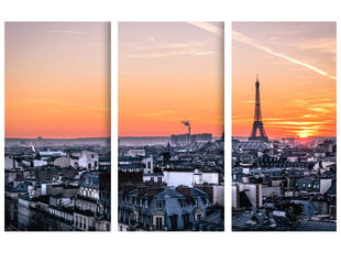 Triptühhon Päikeseloojang Pariisis, 150x100 cm, Wolf Kult hind ja info | Seinapildid | kaup24.ee