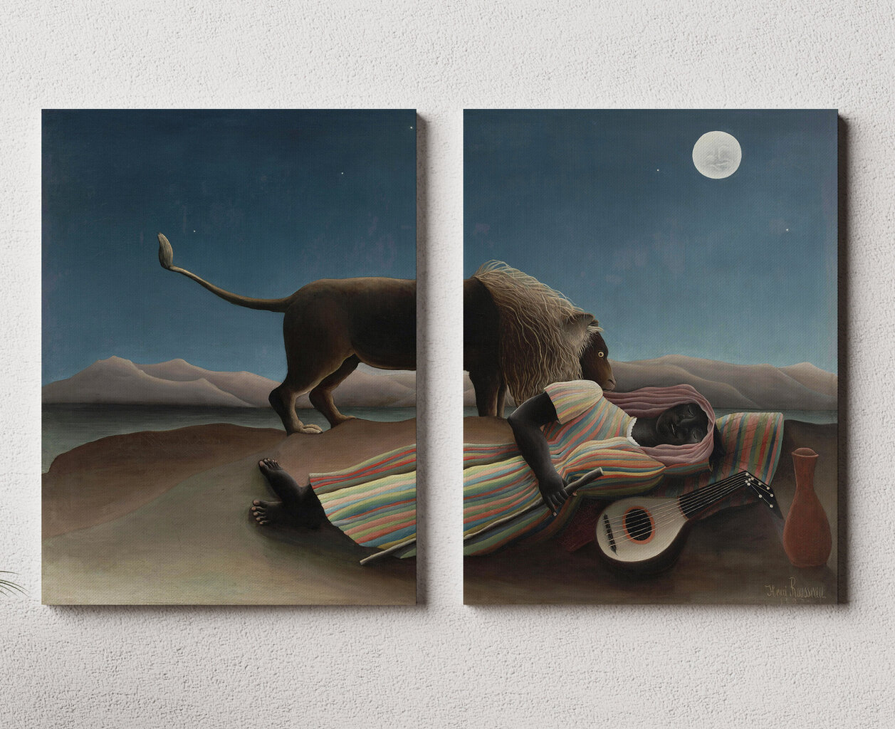 Diptühhon "Magav mustlane", Henri Rousseau, 140x100 cm, Wolf Kult hind ja info | Seinapildid | kaup24.ee