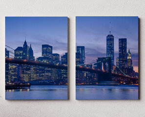 Diptühhon Manhattani panoraam, 140x100 cm, Wolf Kult hind ja info | Seinapildid | kaup24.ee