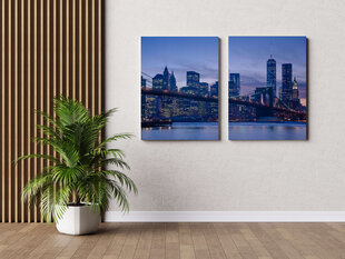 Diptühhon Manhattani panoraam, 140x100 cm, Wolf Kult hind ja info | Seinapildid | kaup24.ee