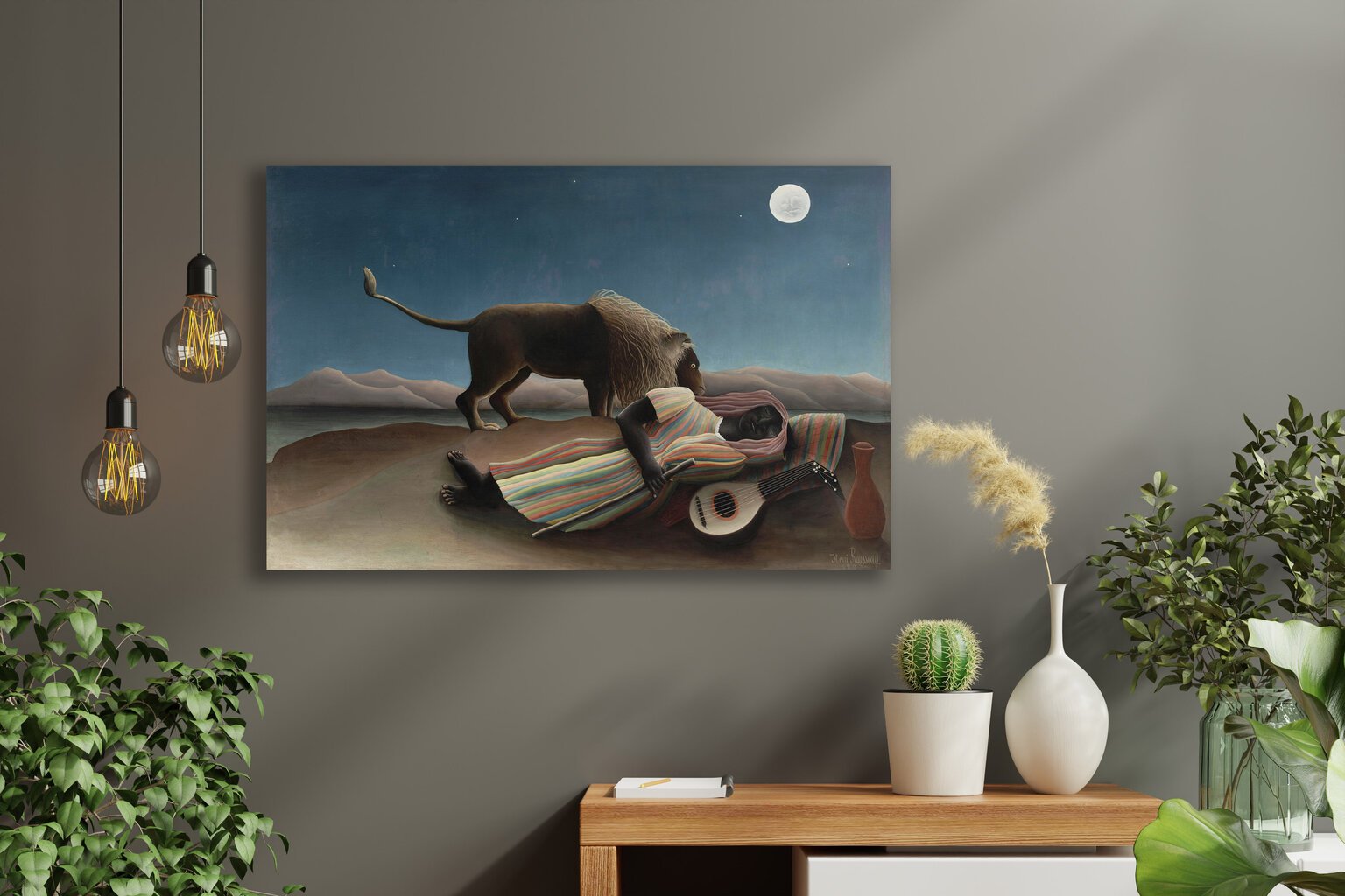 Reproduktsioon „Magav mustlane“, Henri Rousseau, 100x70 cm, Wolf Kult цена и информация | Seinapildid | kaup24.ee