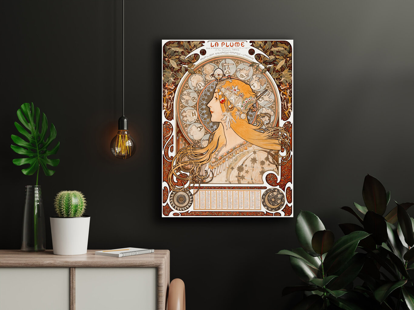 Reproduktsioon "La Plume" Alphonse Mucha, 100x70 cm, Wolf Kult цена и информация | Seinapildid | kaup24.ee