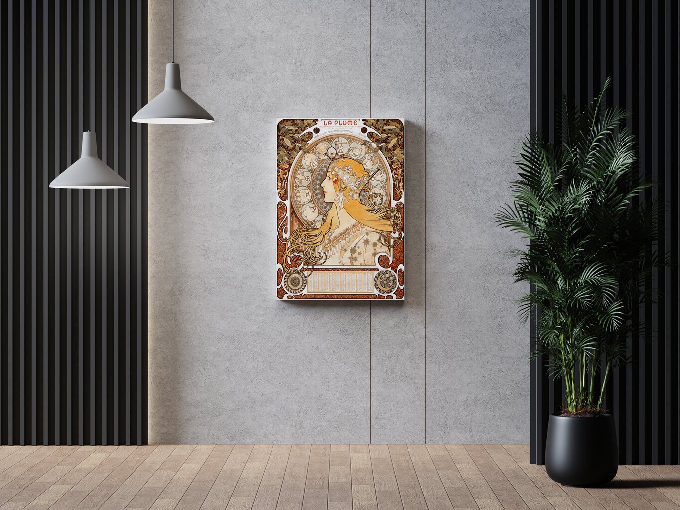 Reproduktsioon "La Plume" Alphonse Mucha, 100x70 cm, Wolf Kult hind ja info | Seinapildid | kaup24.ee