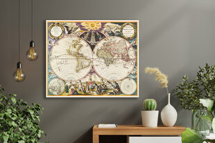 Картина Карта Старого Света 1863, 100x70 см, Wolf Kult цена и информация | Картины, живопись | kaup24.ee