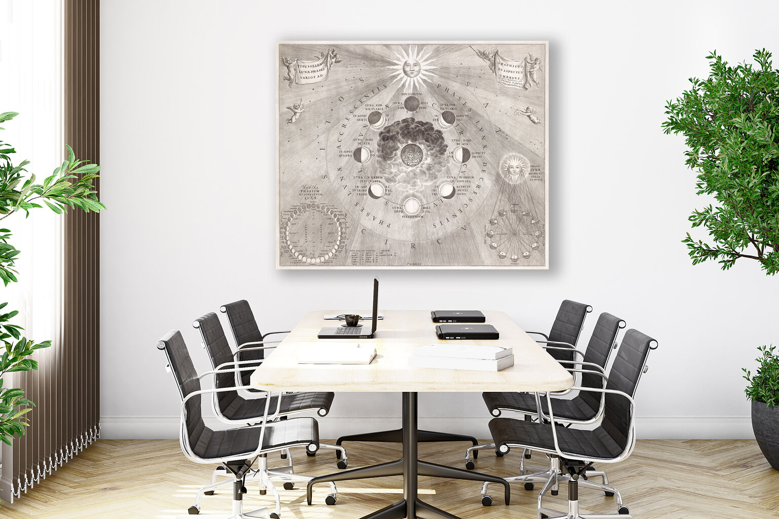 Reproduktsioon Vana Maailma kaart Päikese ja Kuu asukohtadega, 40 x 60 cm, Wolf Kult hind ja info | Seinapildid | kaup24.ee