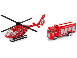 Tuletõrje transpordikomplekt - auto ja helikopter hind ja info | Poiste mänguasjad | kaup24.ee