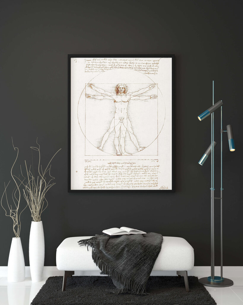 Plakat Vitruviuse mees, Leonardo da Vinci, 59 x 84 cm (A1), Wolf Kult цена и информация | Seinapildid | kaup24.ee