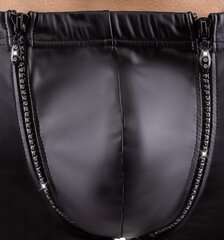 Svenjoyment läikivad tõmblukuga lühikesed püksid, must, S hind ja info | Seksikas pesu meestele | kaup24.ee