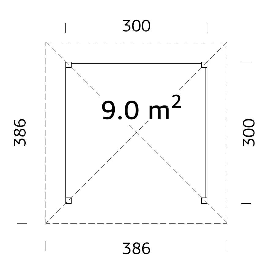 Lehtla – paviljon Betty 9,0 m² цена и информация | Kuurid ja aiamajad | kaup24.ee