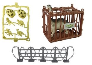 Komplekt Dinosauruste park koos kujude ja puuriga hind ja info | Poiste mänguasjad | kaup24.ee