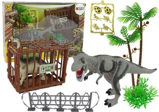 Komplekt Dinosauruste park koos kujude ja puuriga цена и информация | Игрушки для мальчиков | kaup24.ee