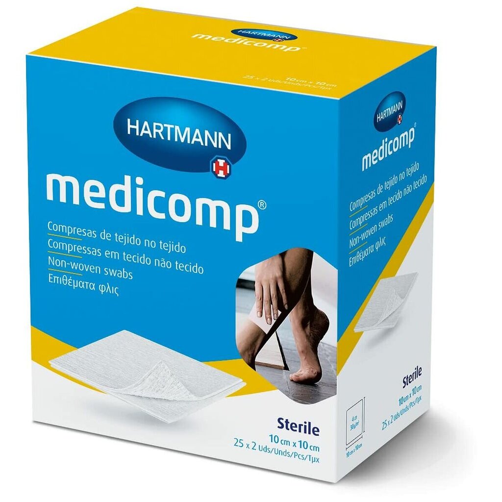 Steriilne marli Hartmann Medicomp, 10 x 10 cm, 50 tk. hind ja info | Esmaabi | kaup24.ee