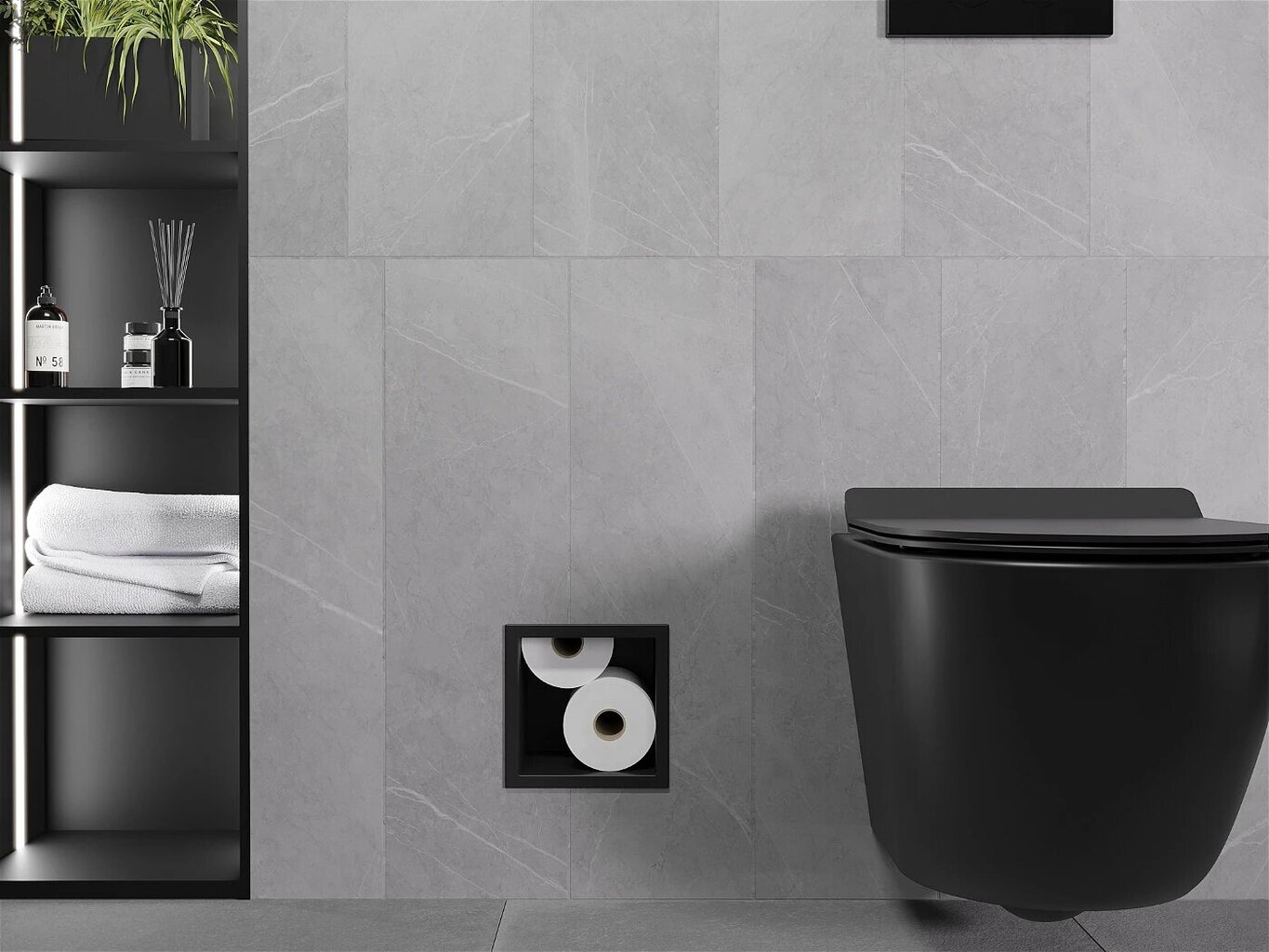 Mexen X-Wall-B peidetud tualettpaberi ümbris, Black цена и информация | Vannitoa sisustuselemendid ja aksessuaarid | kaup24.ee
