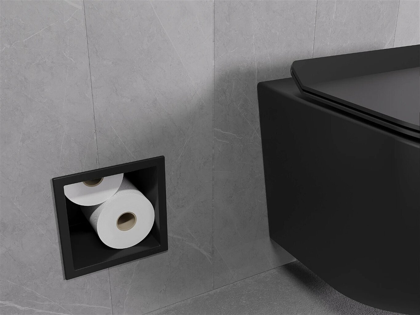 Mexen X-Wall-B peidetud tualettpaberi ümbris, Black цена и информация | Vannitoa sisustuselemendid ja aksessuaarid | kaup24.ee