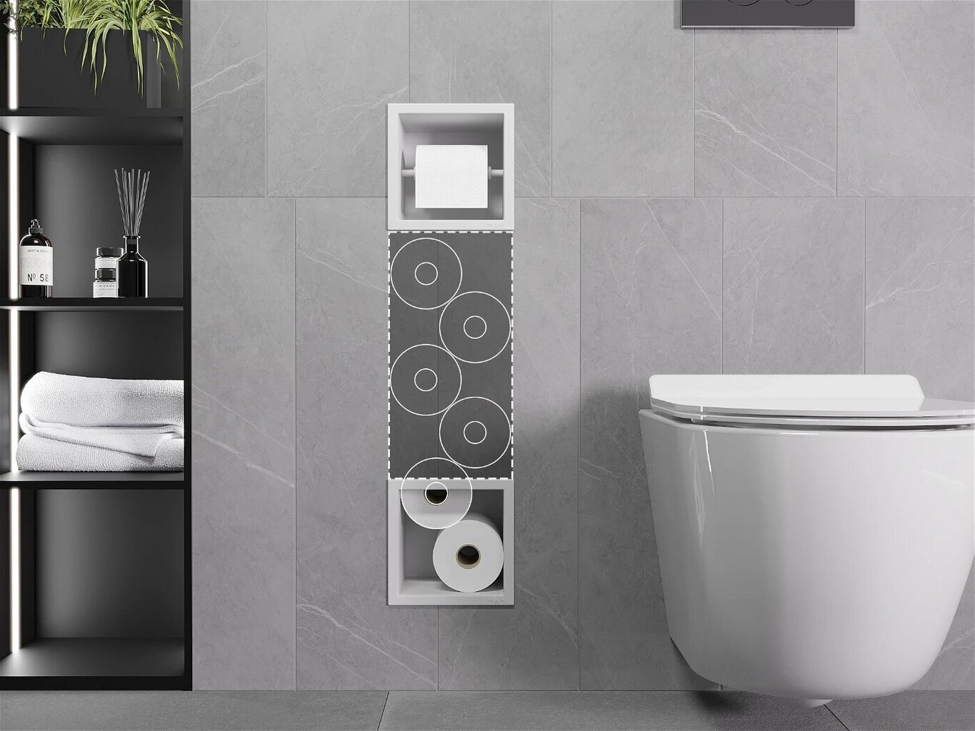 Mexen X-Wall-BP peidetud tualettpaberi hoidja koos ümbrisega, White hind ja info | Vannitoa sisustuselemendid ja aksessuaarid | kaup24.ee