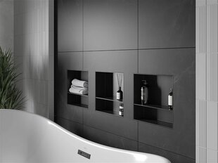 Mexen X-Wall-NR süvistatav seinariiul 2l, 30x30 cm, Black цена и информация | Аксессуары для ванной комнаты | kaup24.ee
