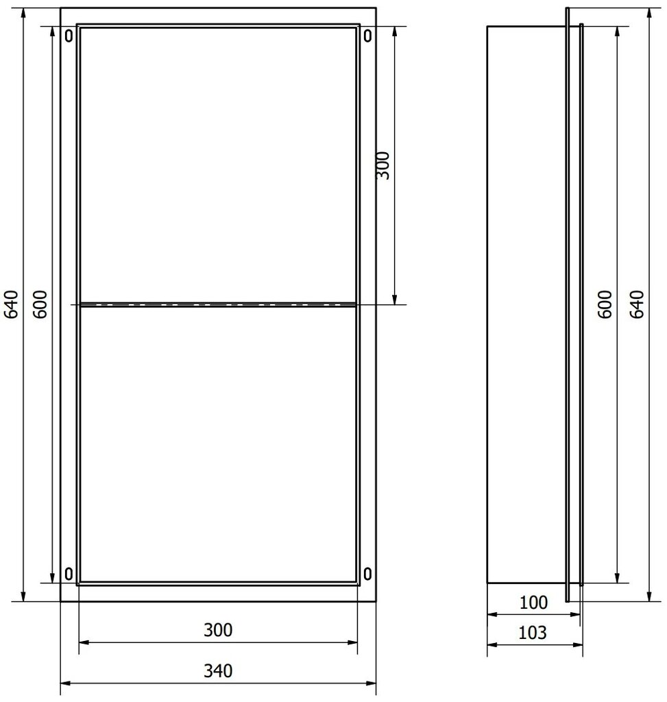 Mexen X-Wall-No süvistatav seinariiul 2l, 60x30 cm, White hind ja info | Vannitoa sisustuselemendid ja aksessuaarid | kaup24.ee