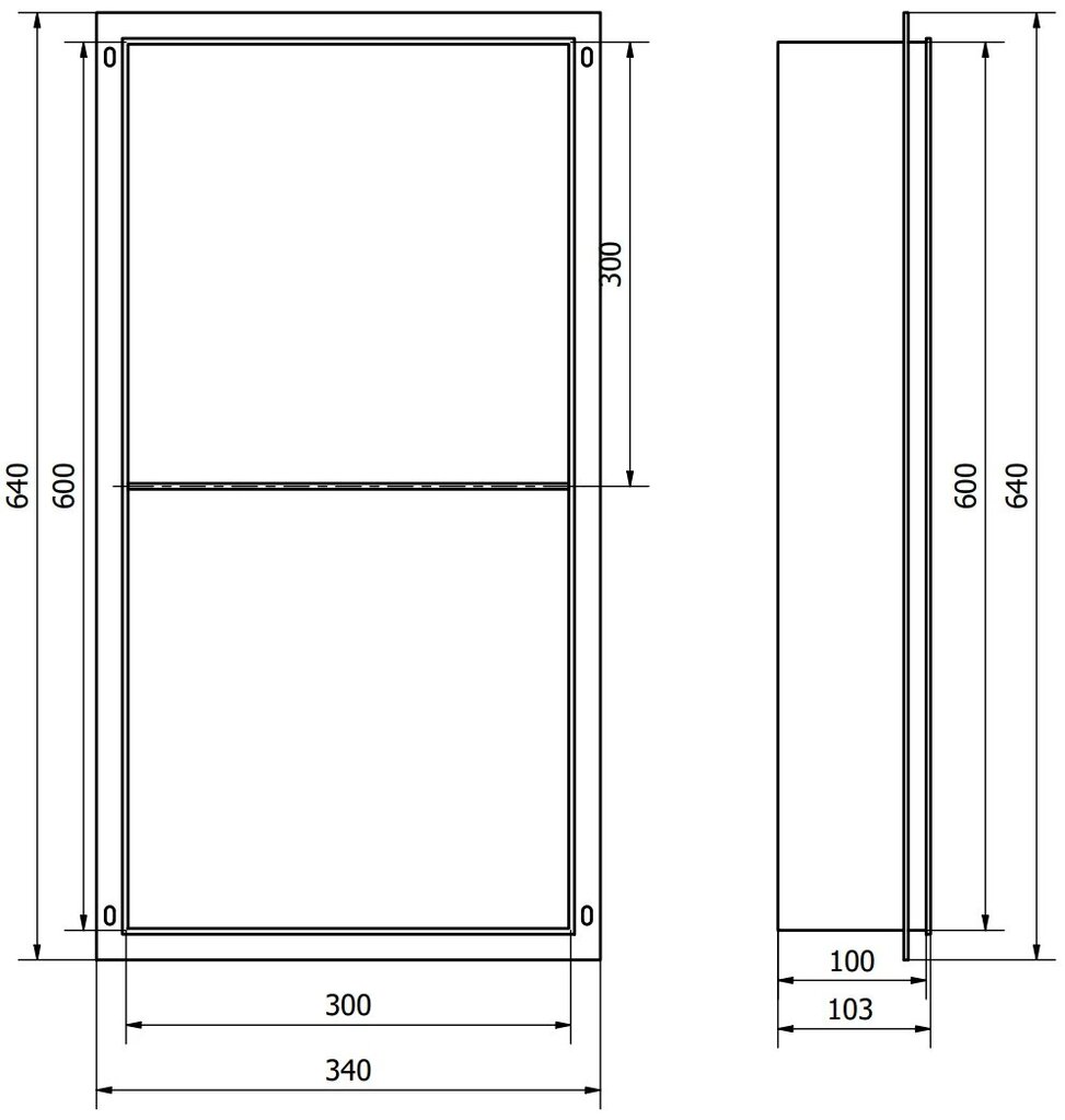 Mexen X-Wall-No süvistatav seinariiul 2l, 60x30 cm, White цена и информация | Vannitoa sisustuselemendid ja aksessuaarid | kaup24.ee