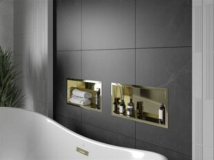 Mexen X-Wall-R süvistatav seinariiul, 45x20 cm, Gold цена и информация | Аксессуары для ванной комнаты | kaup24.ee
