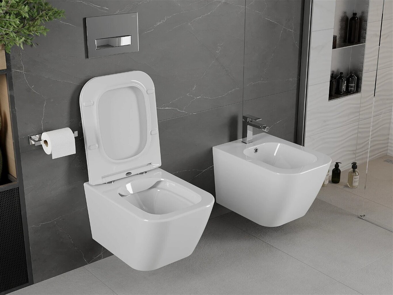 WC-pott Mexen Madox Rimless Slim Duroplast koos aeglaselt sulguva kaanega, White hind ja info | WС-potid | kaup24.ee