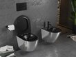 WC-pott Mexen Lena Rimless Slim Duroplast koos aeglaselt sulguva kaanega, Black matt/Silver hind ja info | WС-potid | kaup24.ee