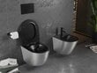 WC-pott Mexen Rico Rimless Slim Duroplast koos aeglaselt sulguva kaanega, Black matt/Silver lines цена и информация | WС-potid | kaup24.ee
