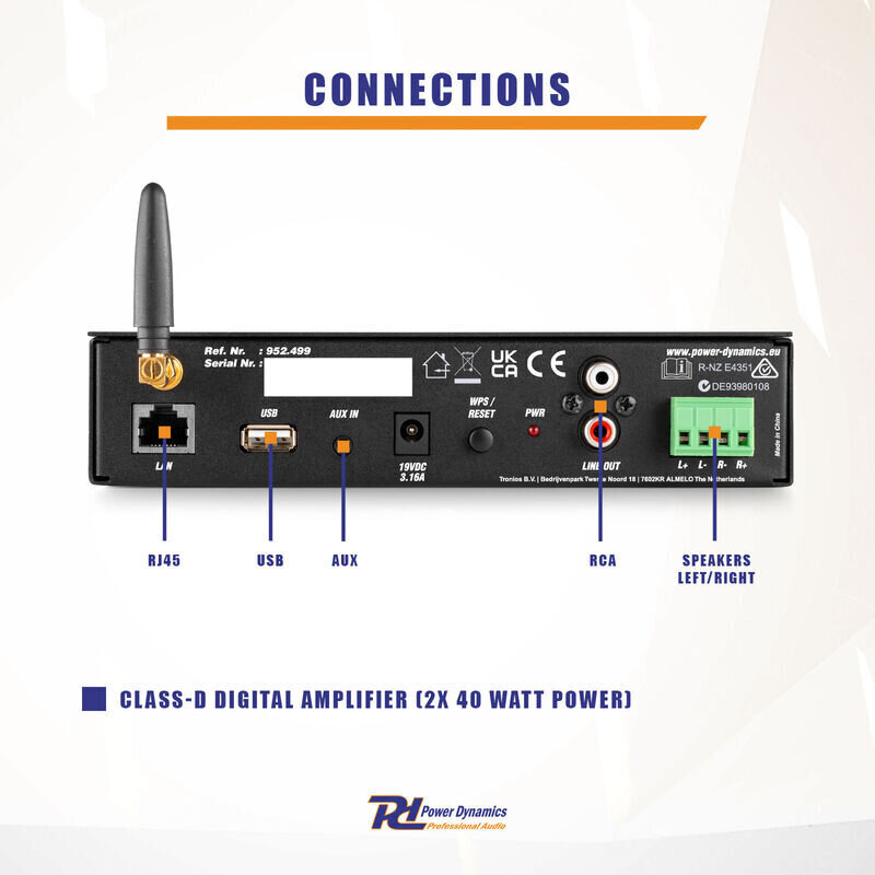 Wifi helivõimendi Power Dynamics WT240A hind ja info | Koduaudio ja "Soundbar" süsteemid | kaup24.ee