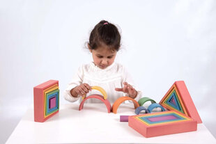 Деревянный набор "Радужные арки" цена и информация | Игрушки для малышей | kaup24.ee