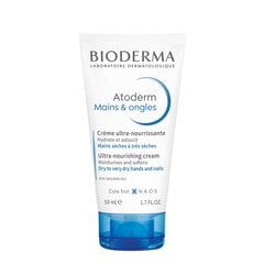 Питательный крем для рук Bioderma Atoderm Mains&Ongles 50 мл цена и информация | Кремы, лосьоны для тела | kaup24.ee