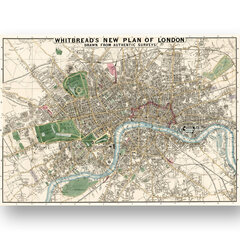 Плакат Античная карта Лондона, 59x84 см (A1), Wolf Kult цена и информация | Настенные деревянные декорации | kaup24.ee