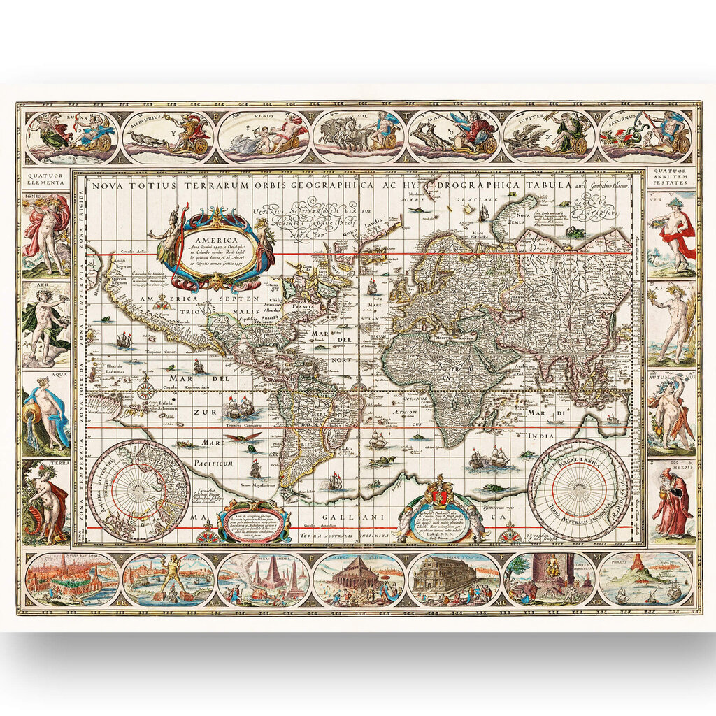 Plakat Antiikne kaart II, 59x84 cm (A1), Wolf Kult hind ja info | Seinapildid | kaup24.ee