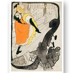 Плакат Джейн Аврил, Анри де Тулуз-Лотрек, 42x59 см (A2), Wolf Kult цена и информация | Репродукции, картины | kaup24.ee