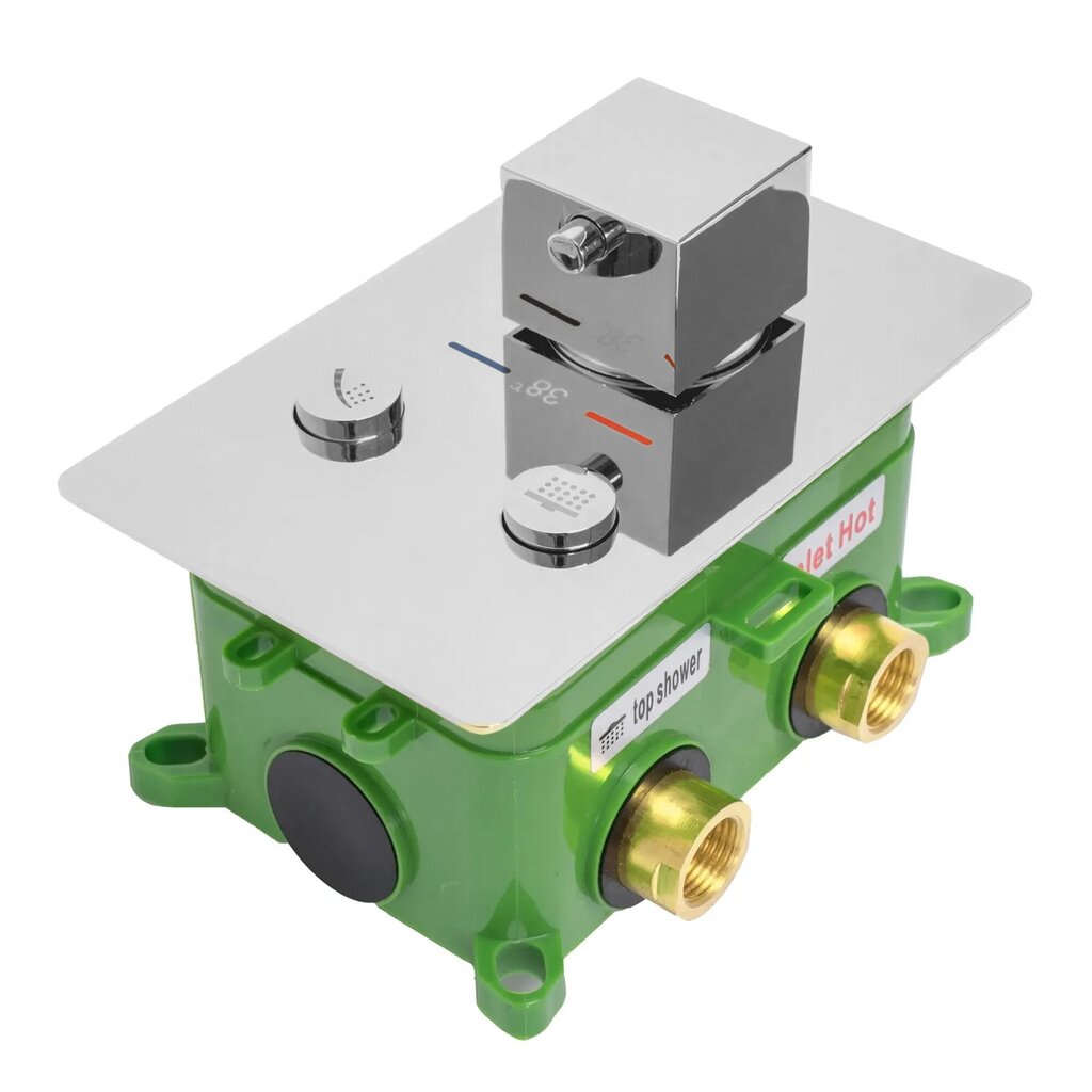 Peidetud dušikomplekt koos termostaadiga REA Fenix ​​​​Davis, Chrome, + Box hind ja info | Komplektid ja dušipaneelid | kaup24.ee