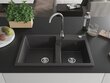 Graniidist köögivalamu Mexen Tomas koos sifooniga, Black granite hind ja info | Köögivalamud | kaup24.ee