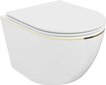 WC-pott Mexen Lena Rimless Slim Duroplast koos aeglaselt sulguva kaanega, White/Gold edge цена и информация | WС-potid | kaup24.ee