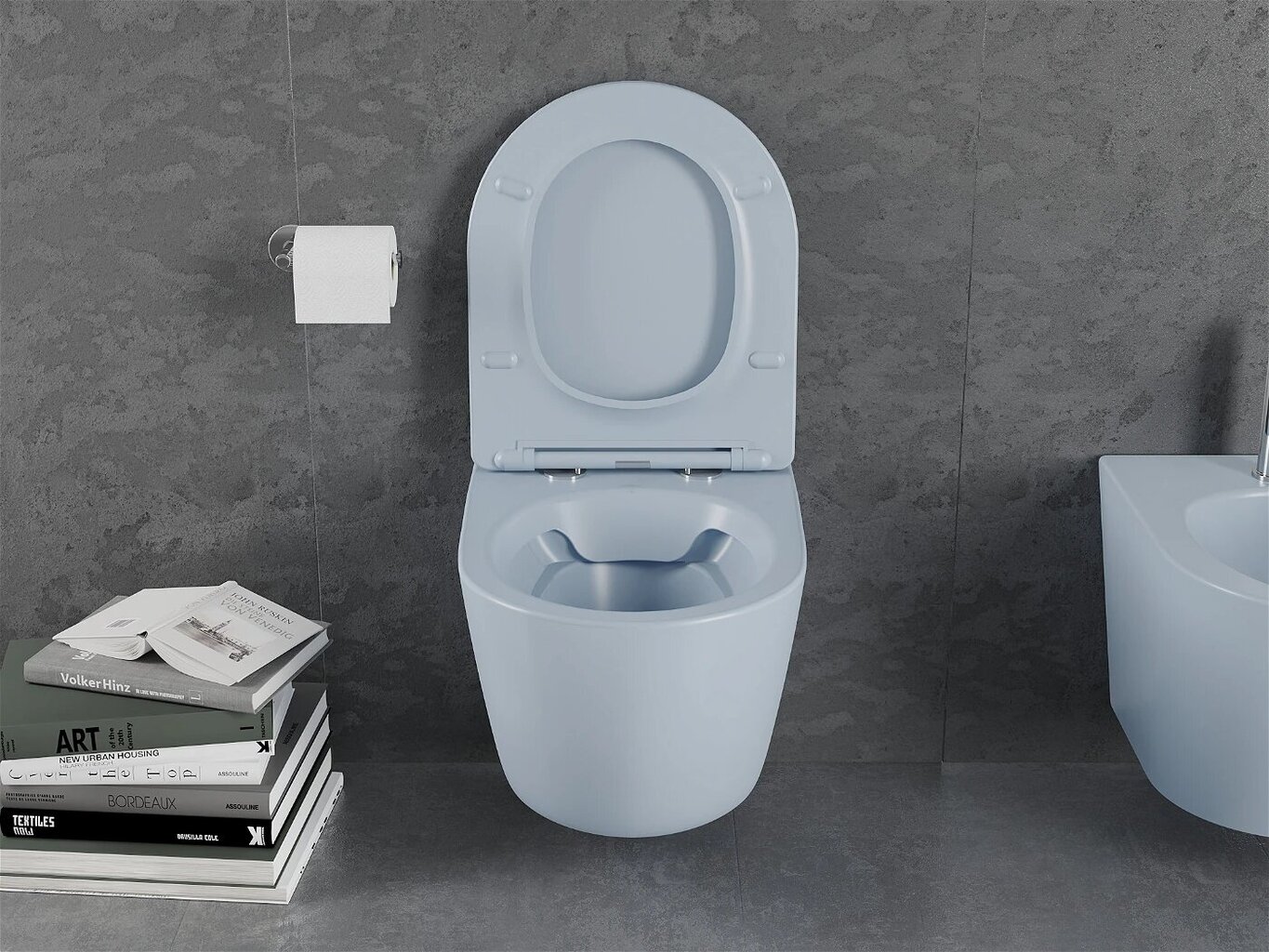 WC-pott Mexen Lena Rimless Slim Duroplast koos aeglaselt sulguva kaanega, Grey-blue mat hind ja info | WС-potid | kaup24.ee